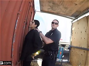 plow the Cops Latina lady caught deep throating a cops trunk